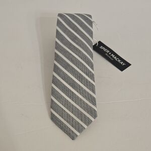Speier & Mackay Classic Gray Striped Tie - OS
